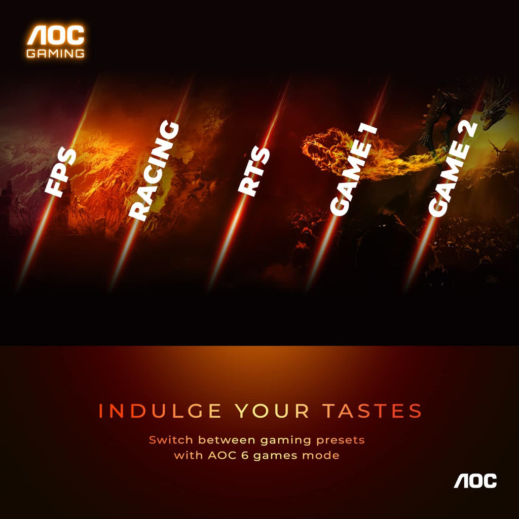 AOC C24G1A 24" Curved Frameless Gaming Monitor, FHD 1920X1080, 1500R, VA, 1Ms MPRT, 165Hz (144Hz Supported), Freesync Premium, Height Adjustable Black
