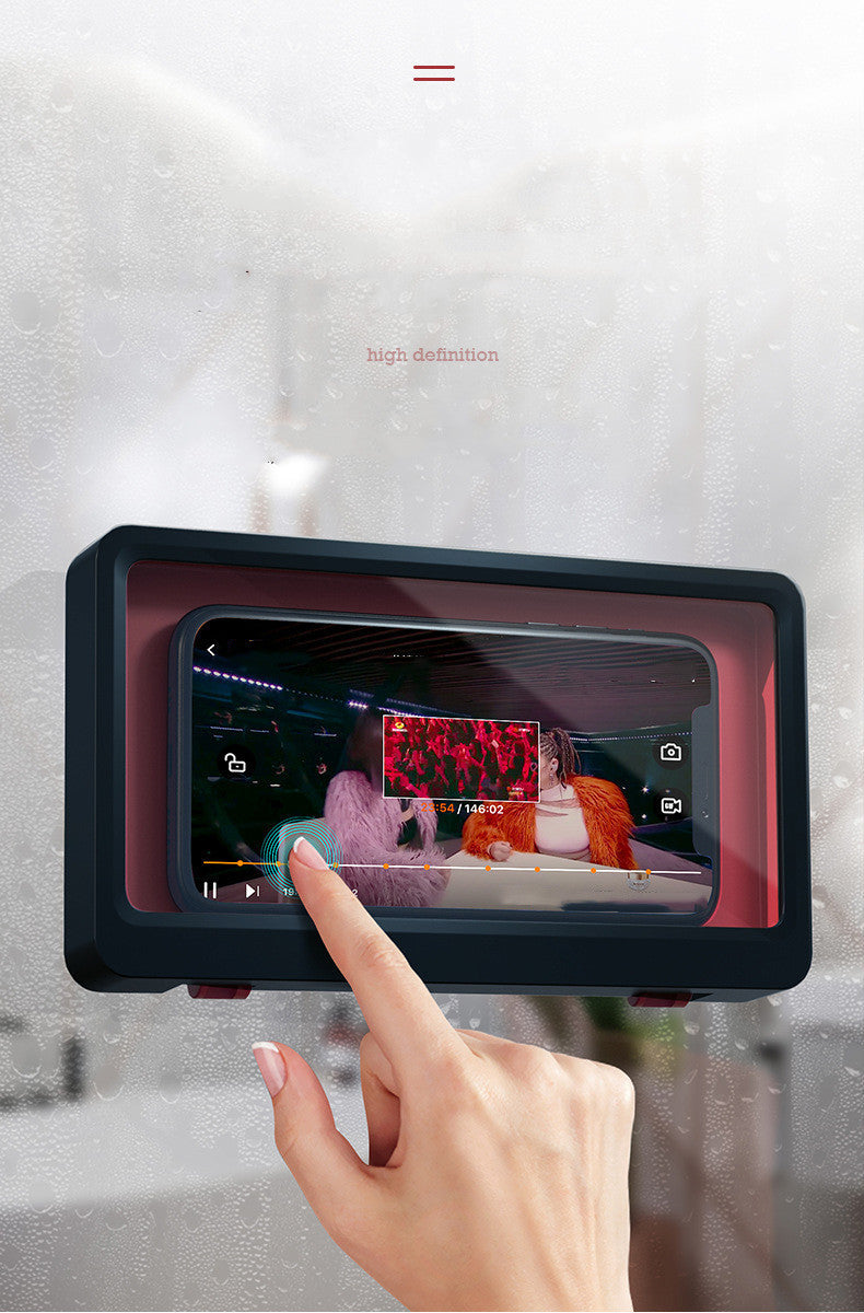 Bathroom Waterproof Wall Mounted Phone Case Anti-Fog