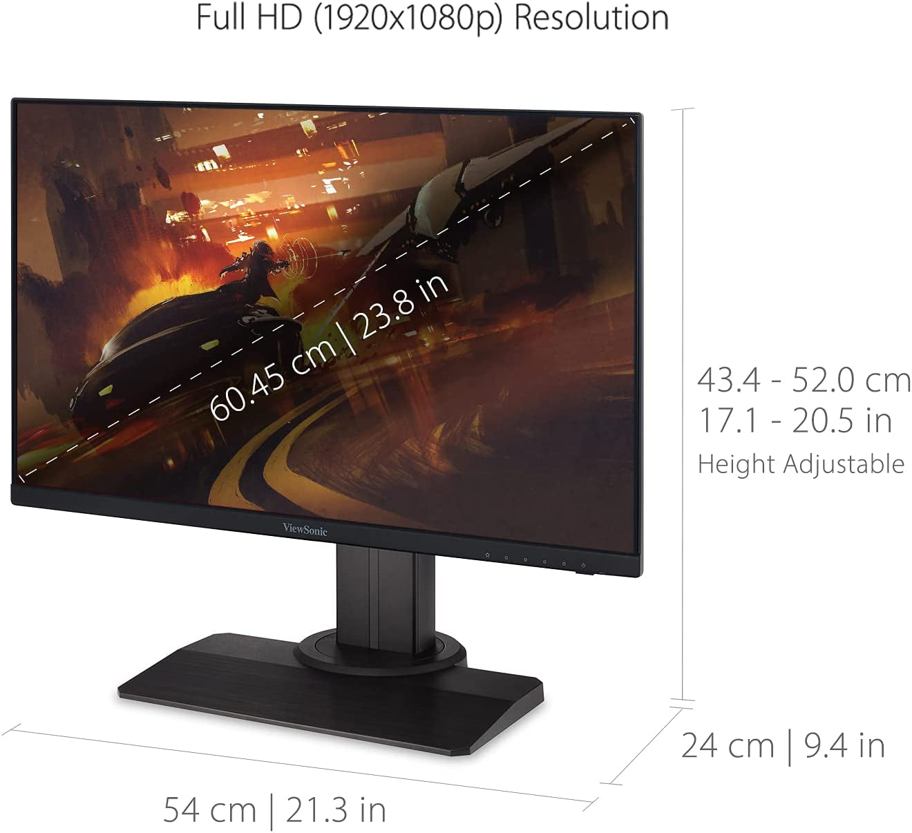 Viewsonic XG2431 24 Inch 1080P Gaming Monitor with 240Hz, 0.5Ms, Freesync Premium, NVIDIA G-Sync Compatible, Advanced Ergonomics, Eye Care, HDR400