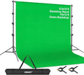 EMART 8.5 X 10Ft Green Screen Backdrop Kit with Tripod Stand, Photography Background Support System with 10 X12Ft 100% Cotton Muslin Chromakey Backdrop for Photo Studio, Video Shooting, Live Streaming