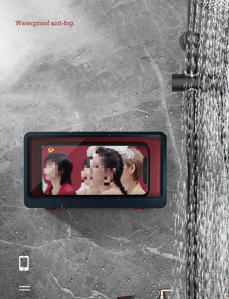 Bathroom Waterproof Wall Mounted Phone Case Anti-Fog