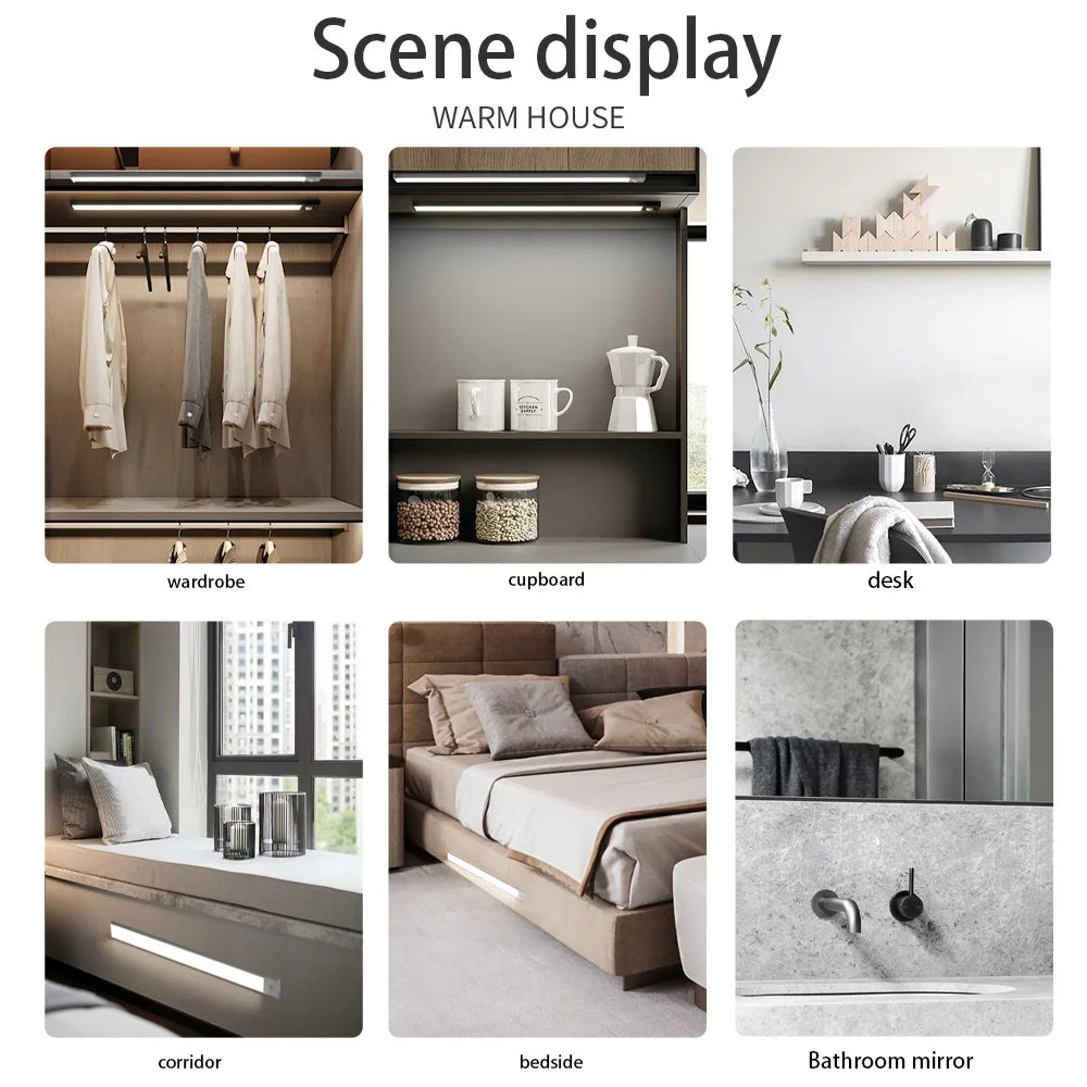 Night Light Led Light under Cabinet Light Motion Sensor Night Light Closet Light Cabinet Kitchen Lighting Magnetic Night Light