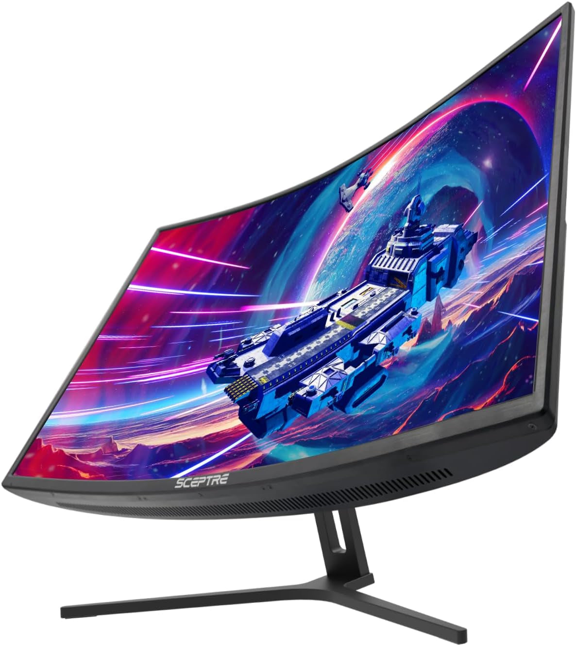 Sceptre Curved Gaming 32" 1080P LED Monitor up to 185Hz 165Hz 144Hz 1920X1080 AMD Freesync HDMI Displayport Build-In Speakers, Machine Black 2020 (C326B-185RD)
